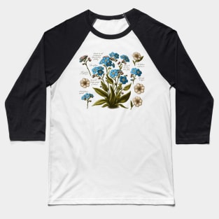 Vintage Forget me not Botanical Baseball T-Shirt